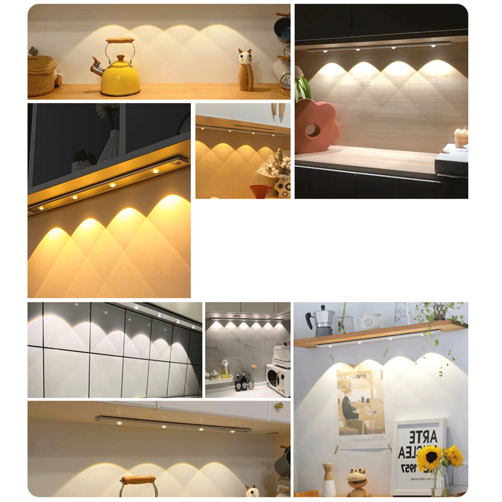 LED Night Light Motion Sensor Wireless Thin LED Wine Cooler Light For Kitchen, Cabinet, Bedroom, & Wardrobe Indoor Lighting
